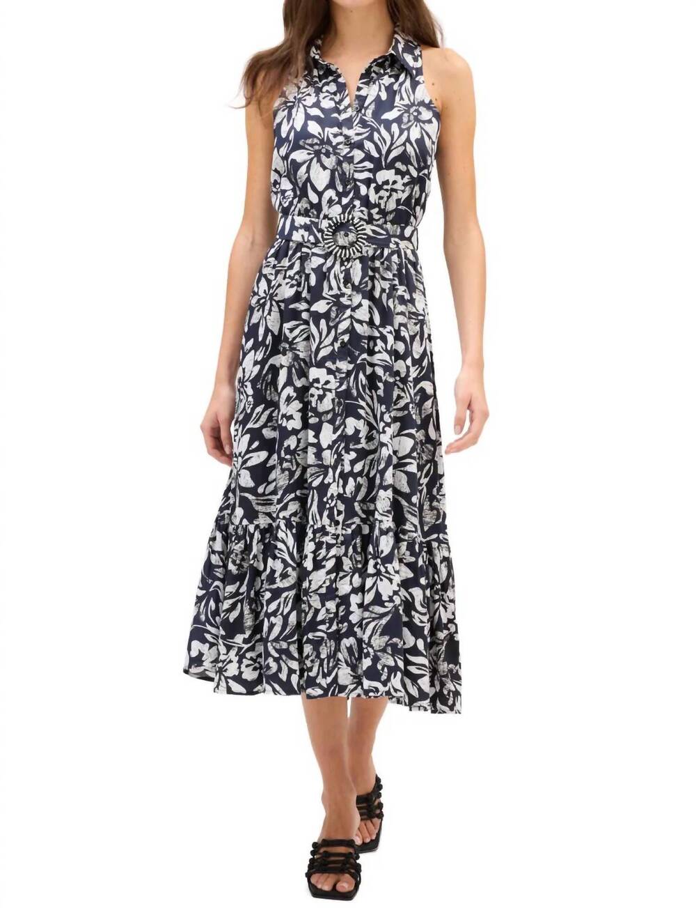 NEW ALLISON juniper midi dress in black/ivory